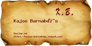 Kajos Barnabás névjegykártya
