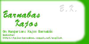 barnabas kajos business card