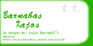 barnabas kajos business card